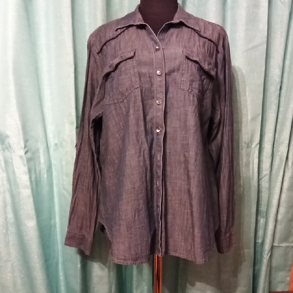 Ariat Men's Dark Blue Casual Button Down Shirt